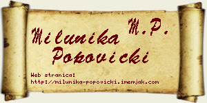 Milunika Popovicki vizit kartica